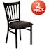 Black Hercules Series Vertical Back Metal Restaurant Chairs, Modern Armless Dining Chairs for Restaurants (Set of 2)
