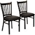 Black Hercules Series Vertical Back Metal Restaurant Chairs, Modern Armless Dining Chairs for Restaurants (Set of 2)