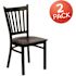Carnegy Avenue Mahogany Wood Seat/Black Metal Frame Restaurant Chairs (Set of 2)