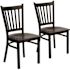 Carnegy Avenue Mahogany Wood Seat/Black Metal Frame Restaurant Chairs (Set of 2)