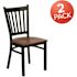 Carnegy Avenue Cherry Wood Seat/Black Metal Frame Restaurant Chairs (Set of 2)