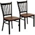 Carnegy Avenue Cherry Wood Seat/Black Metal Frame Restaurant Chairs (Set of 2)
