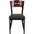 Carnegy Avenue Mahogany Wood Back/Black Vinyl Seat/Black Metal Frame Restaurant Chairs (Set of 2)