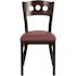 Carnegy Avenue Walnut Wood Back/Burgundy Vinyl Seat/Black Metal Frame Restaurant Chairs (Set of 2)