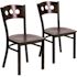 Carnegy Avenue Walnut Wood Back/Walnut Wood Seat/Black Metal Frame Restaurant Chairs (Set of 2)