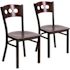 Carnegy Avenue Walnut Wood Back/Walnut Wood Seat/Black Metal Frame Restaurant Chairs (Set of 2)