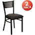 Carnegy Avenue Black Vinyl Seat/Black Metal Frame Restaurant Chairs (Set of 2)