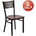 Carnegy Avenue Walnut Wood Seat/Black Metal Frame Restaurant Chairs (Set of 2)