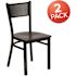 Carnegy Avenue Mahogany Wood Seat/Black Metal Frame Restaurant Chairs (Set of 2)