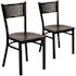 Carnegy Avenue Mahogany Wood Seat/Black Metal Frame Restaurant Chairs (Set of 2)