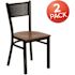 Carnegy Avenue Cherry Wood Seat/Black Metal Frame Restaurant Chairs (Set of 2)