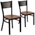 Carnegy Avenue Cherry Wood Seat/Black Metal Frame Restaurant Chairs (Set of 2)