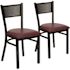 Carnegy Avenue Burgundy Vinyl Seat/Black Metal Frame Restaurant Chairs (Set of 2)