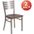 Carnegy Avenue Mahogany Wood Seat/Silver Frame Restaurant Chairs (Set of 2)