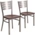 Carnegy Avenue Mahogany Wood Seat/Silver Frame Restaurant Chairs (Set of 2)