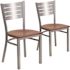 Carnegy Avenue Cherry Wood Seat/Silver Frame Restaurant Chairs (Set of 2)