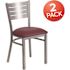 Carnegy Avenue Burgundy Vinyl Seat/Silver Frame Restaurant Chairs (Set of 2)
