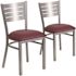 Carnegy Avenue Burgundy Vinyl Seat/Silver Frame Restaurant Chairs (Set of 2)