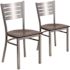 Carnegy Avenue Walnut Wood Seat/Silver Frame Restaurant Chairs (Set of 2)