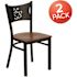 Carnegy Avenue Cherry Wood Seat/Black Metal Frame Restaurant Chairs (Set of 2)