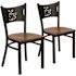 Carnegy Avenue Cherry Wood Seat/Black Metal Frame Restaurant Chairs (Set of 2)