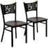 Carnegy Avenue Mahogany Wood Seat/Black Metal Frame Restaurant Chairs (Set of 2)