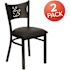 Carnegy Avenue Black Vinyl Seat/Black Metal Frame Restaurant Chairs (Set of 2)