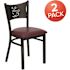 Carnegy Avenue Burgundy Vinyl Seat/Black Metal Frame Restaurant Chairs (Set of 2)