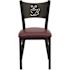 Carnegy Avenue Burgundy Vinyl Seat/Black Metal Frame Restaurant Chairs (Set of 2)