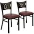 Carnegy Avenue Burgundy Vinyl Seat/Black Metal Frame Restaurant Chairs (Set of 2)