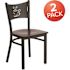 Carnegy Avenue Walnut Wood Seat/Black Metal Frame Restaurant Chairs (Set of 2)