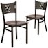 Carnegy Avenue Walnut Wood Seat/Black Metal Frame Restaurant Chairs (Set of 2)