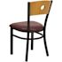 Carnegy Avenue Natural Wood Back/Burgundy Vinyl Seat/Black Metal Frame Restaurant Chairs (Set of 2)
