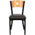 Carnegy Avenue Natural Wood Back/Black Vinyl Seat/Black Metal Frame Restaurant Chairs (Set of 2)
