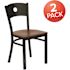 Carnegy Avenue Cherry Wood Seat/Black Metal Frame Restaurant Chairs (Set of 2)