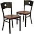 Carnegy Avenue Cherry Wood Seat/Black Metal Frame Restaurant Chairs (Set of 2)