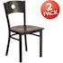 Carnegy Avenue Walnut Wood Seat/Black Metal Frame Restaurant Chairs (Set of 2)