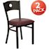 Carnegy Avenue Burgundy Vinyl Seat/Black Metal Frame Restaurant Chairs (Set of 2)