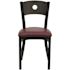 Carnegy Avenue Burgundy Vinyl Seat/Black Metal Frame Restaurant Chairs (Set of 2)