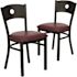 Carnegy Avenue Burgundy Vinyl Seat/Black Metal Frame Restaurant Chairs (Set of 2)