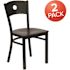Carnegy Avenue Mahogany Wood Seat/Black Metal Frame Restaurant Chairs (Set of 2)
