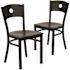 Carnegy Avenue Mahogany Wood Seat/Black Metal Frame Restaurant Chairs (Set of 2)
