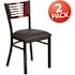 Carnegy Avenue Mahogany Wood Back/Black Vinyl Seat/Black Metal Frame Restaurant Chairs (Set of 2)