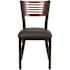 Carnegy Avenue Mahogany Wood Back/Black Vinyl Seat/Black Metal Frame Restaurant Chairs (Set of 2)