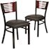 Carnegy Avenue Mahogany Wood Back/Black Vinyl Seat/Black Metal Frame Restaurant Chairs (Set of 2)