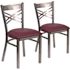Carnegy Avenue Burgundy Vinyl Seat/Clear Coated Metal Frame Restaurant Chairs (Set of 2)