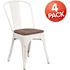Carnegy Avenue White Restaurant Chairs (Set of 4)