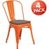 Carnegy Avenue Orange Restaurant Chairs (Set of 4)