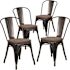 Carnegy Avenue Black-Antique Gold Restaurant Chairs (Set of 4)