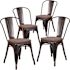 Carnegy Avenue Black-Antique Gold Restaurant Chairs (Set of 4)